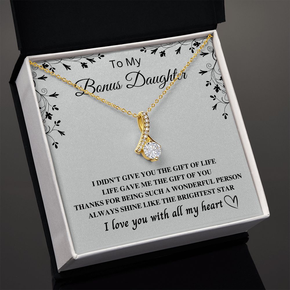 To My Bonus Daughter Gift -  Express Your Love and Gratitude ,Bonus Daughter Gift, Step daughter Gifts from Stepmom, Stepdaughter Gift, Bonus Daughter, Bonus Daughter Necklace SNJW23-010317