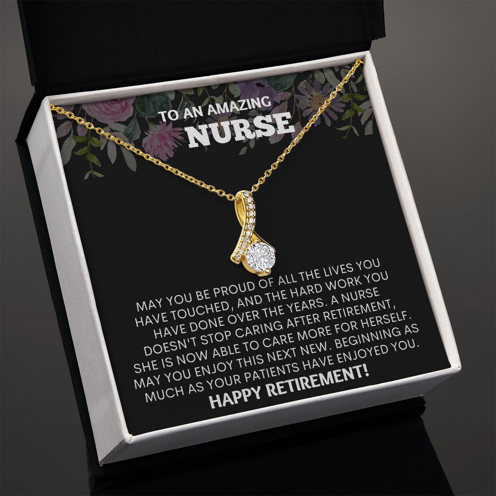 "Our retirement gifts for women necklace is a beautiful way to express your gratitude and wish her well on her new journey"