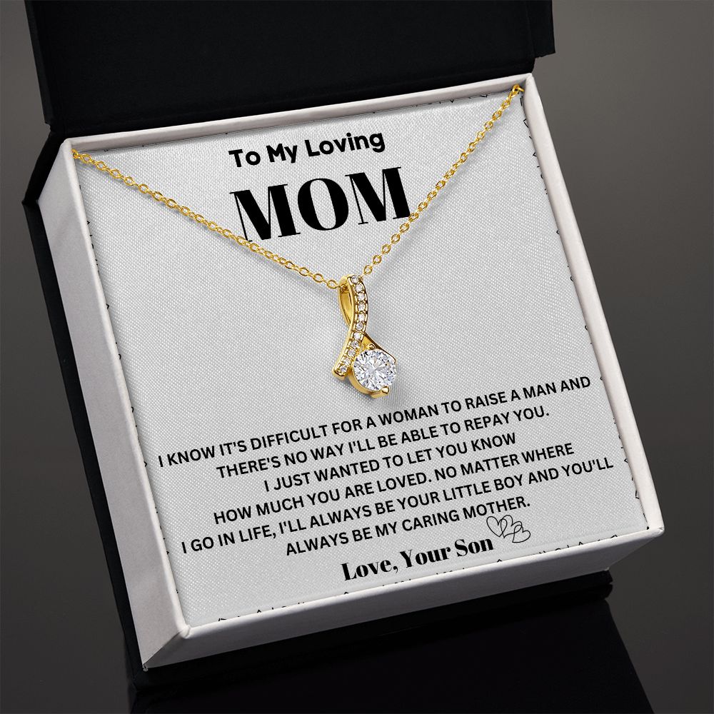 Memorable Gift for Mom from Son – Necklace with Unique Message Card