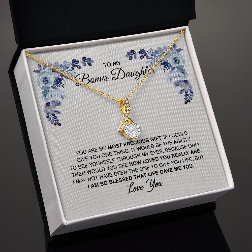 To My Bonus Daughter, Bonus Daughter Gift, Bonus Daughter Necklace,  JWSN110761 B0BLP66VKC