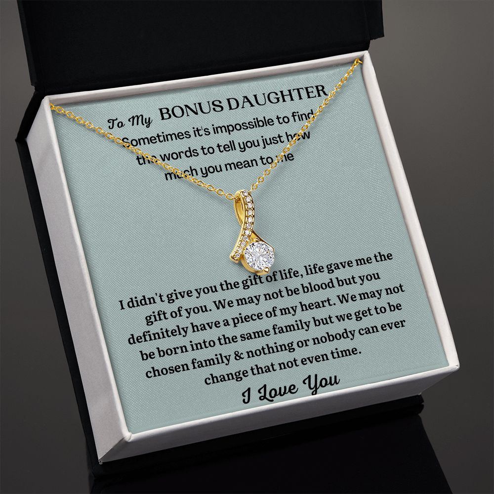 Bonus Daughter Gifts - Make Your Bonus Daughter Feel Special with a Personalized Necklace Gift SNJW23-010319