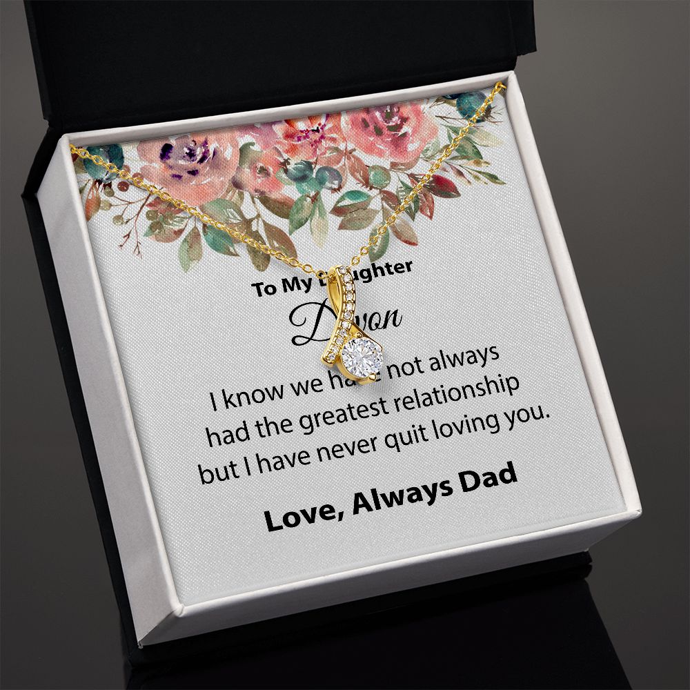 Bonus Daughter Gift, To my Bonus Daughter, Step daughter Gifts from Stepmom, Stepdaughter Gift, Bonus Daughter, Bonus Daughter Necklace JWSN110740 (Custom Devon))