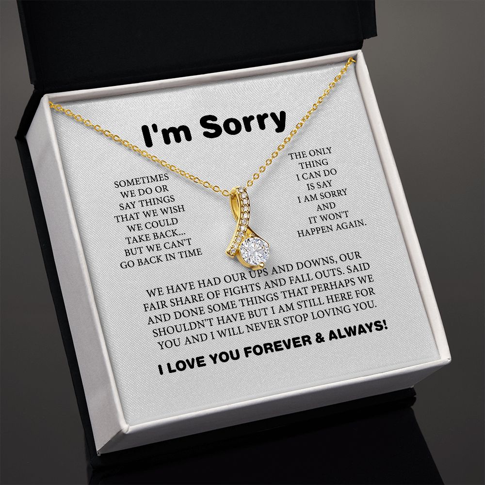 Apology Gift For Her, I Am Sorry Gift For Wife Or Girlfriend, Apology Necklace For Her, Jewelry For Wife, Sentimental Gift Card For Her JWSN110641