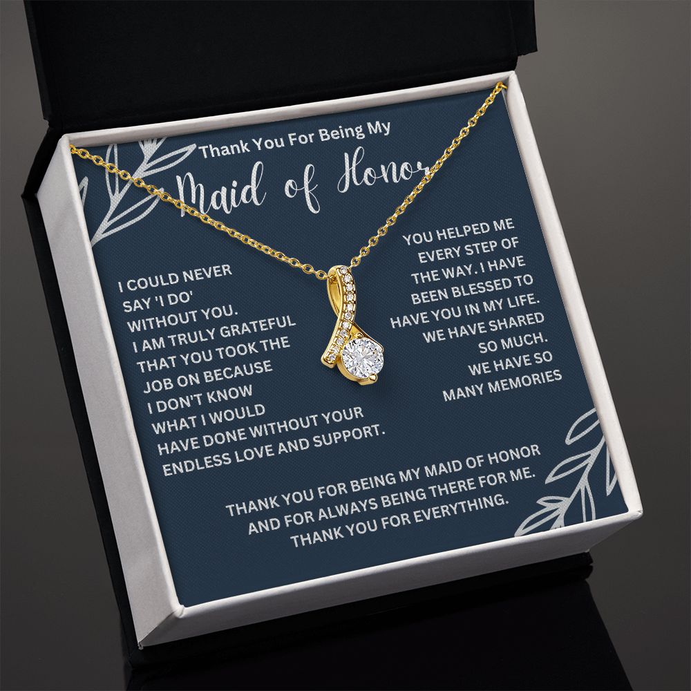 Engraved Maid of Honor Necklace - A Meaningful Gift for Your Best Friend - A Stunning Necklace for Your Maid of Honor