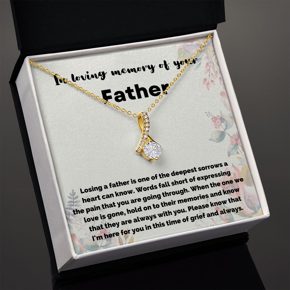 Personalized Loss of Dad Necklace - Memorial Sympathy Gift for Daughter or Son