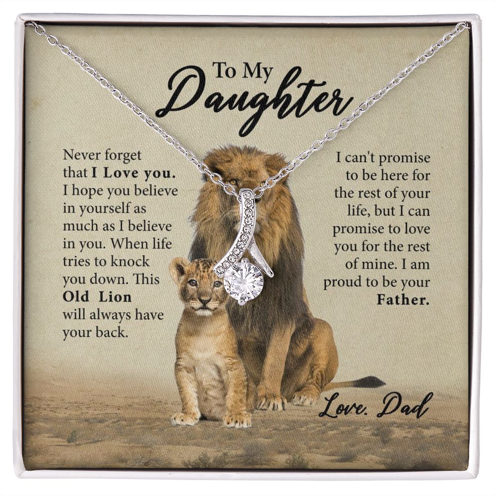 Daughter Gifts From Dad, Father Daughter Necklace, To My Daughter Lion Dad B09XBCQ73V B09XBBW7D5