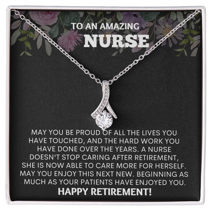 "Our retirement gifts for women necklace is a beautiful way to express your gratitude and wish her well on her new journey"