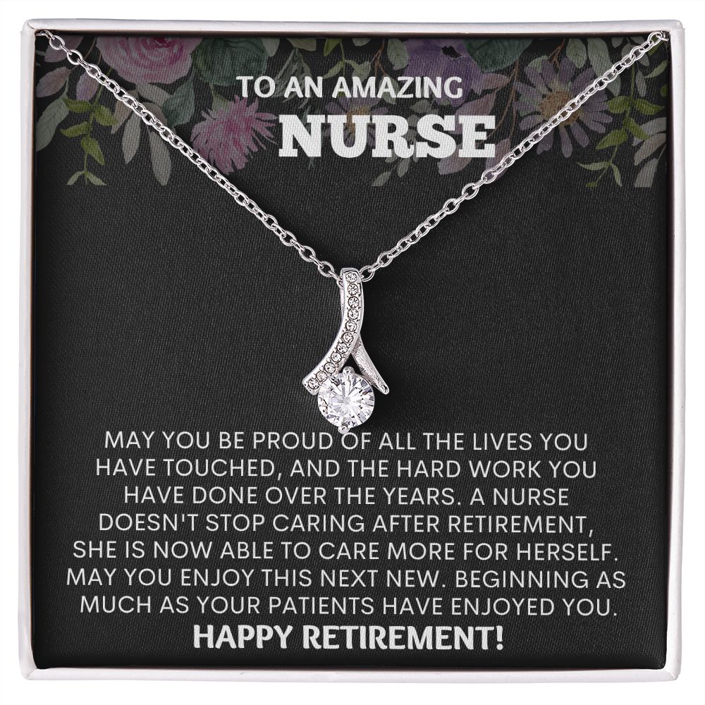 "Our retirement gifts for women necklace is a beautiful way to express your gratitude and wish her well on her new journey"