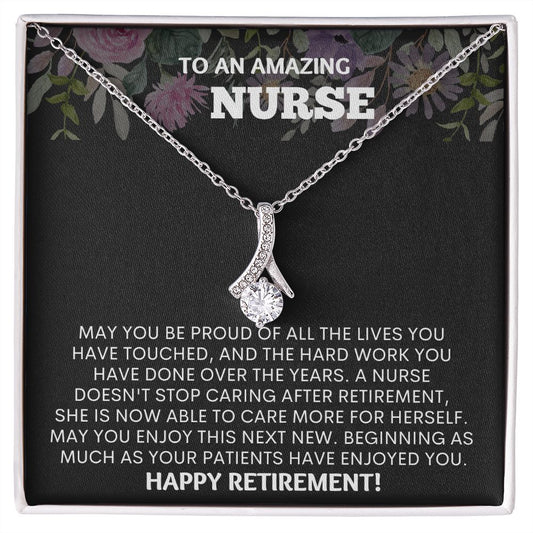 "Our retirement gifts for women necklace is a beautiful way to express your gratitude and wish her well on her new journey"