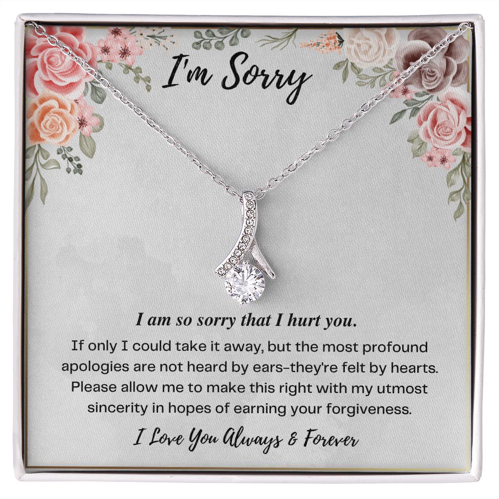A Token of Remorse - Jewelry Gifts to Say I'm Sorry and Mean It, Apology Necklace For Her, Forgiveness Gift For Girlfriend, I'm Sorry Necklace Gift For Wife SNJW23-020306
