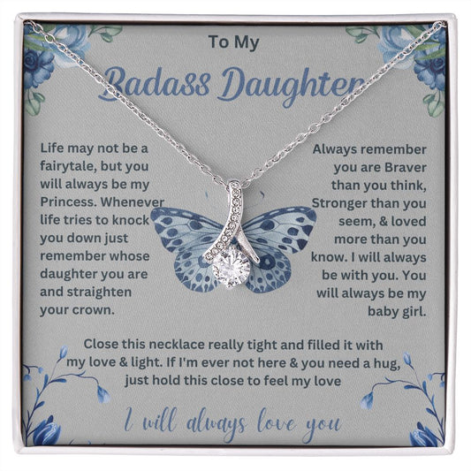 My Badass Daughter Necklace - Stylish Jewelry for Strong Women, Badass Daughter Gift, Badass Daughter Jewelry, Badass Daughter Necklace, Daughter Gift From Mom or Dad SNJW23-230217