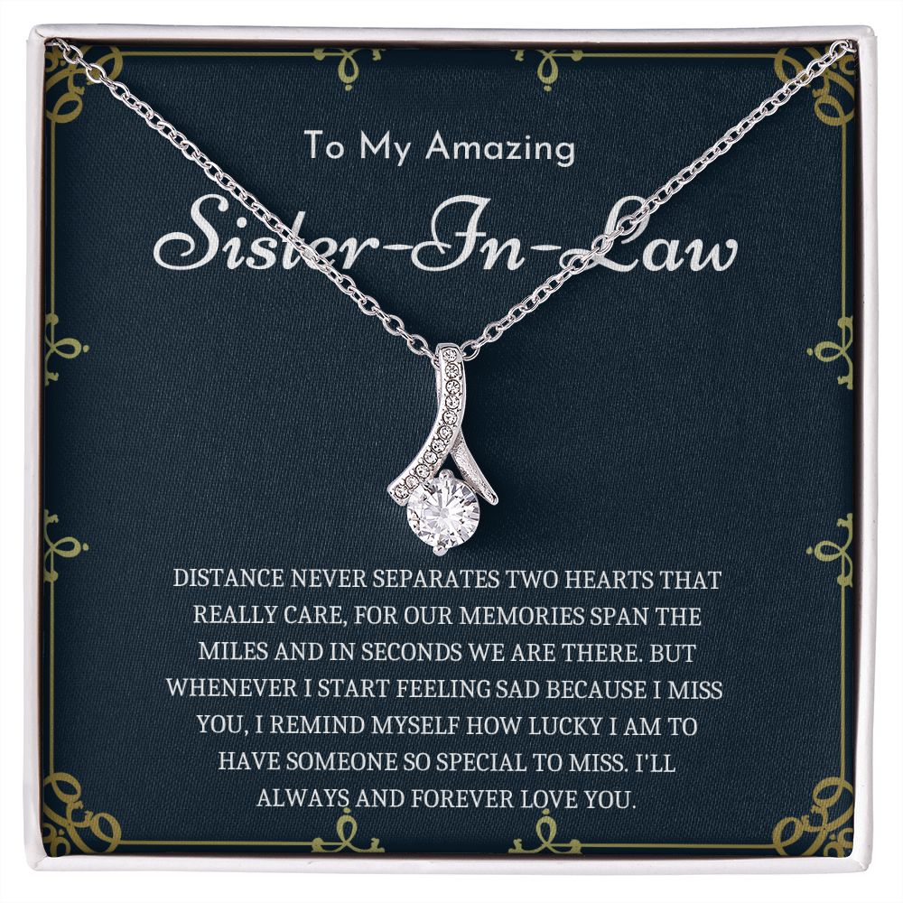 To My Sister-In-Law Gift - Sentimental Pendant Necklace in a Beautiful Gift Box, Birthday Gift, Christmas Gift, Sister in Law Gift from Bride, Gift for Sister in Law, sister in law necklace, wedding gift SNJW23-240205