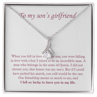 Son's Girlfriend Necklace Gift, Birthday Gift for Sons Girlfriend, Christmas Gift for Sons Girlfriend, To My Son's Girlfriend