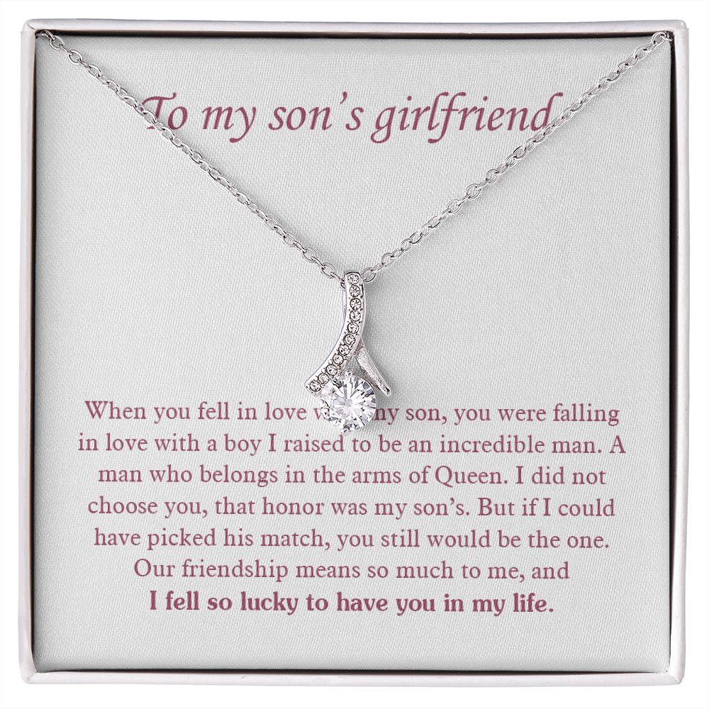 Son's Girlfriend Necklace Gift, Birthday Gift for Sons Girlfriend, Christmas Gift for Sons Girlfriend, To My Son's Girlfriend