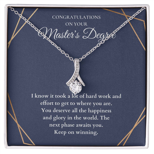 Master's Graduation Gift Ideas - Celebrate Their Success, Master's Degree Graduation Gift Necklace, Masters Graduation Gift, Gift for Her, Masters Degree Graduation SNJW23-040301
