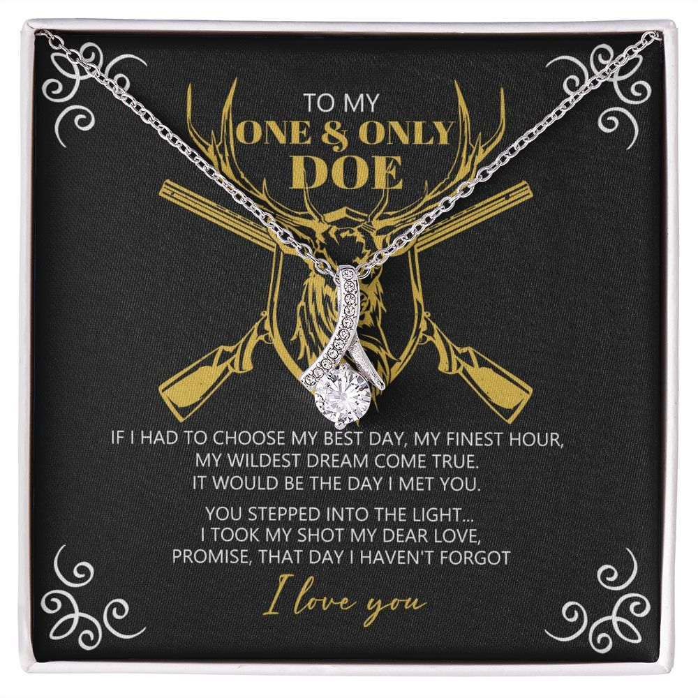To My Smokin' Hot Doe I Love You Forever Necklace, Cowgirl Necklace, Hunting Gift From Husband, Hunter Gifts, Wife Heart Necklace, Valentine