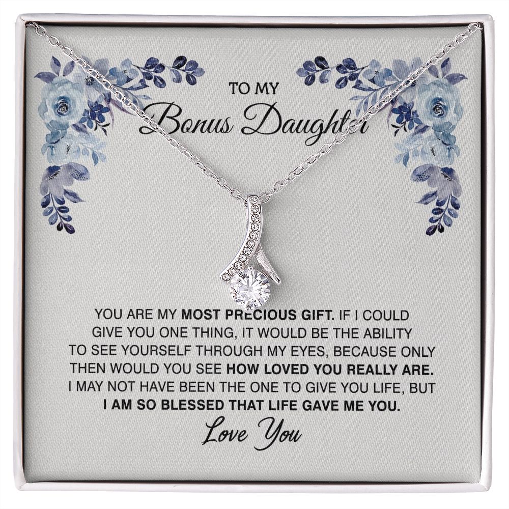 To My Bonus Daughter, Bonus Daughter Gift, Bonus Daughter Necklace,  JWSN110761 B0BLP66VKC