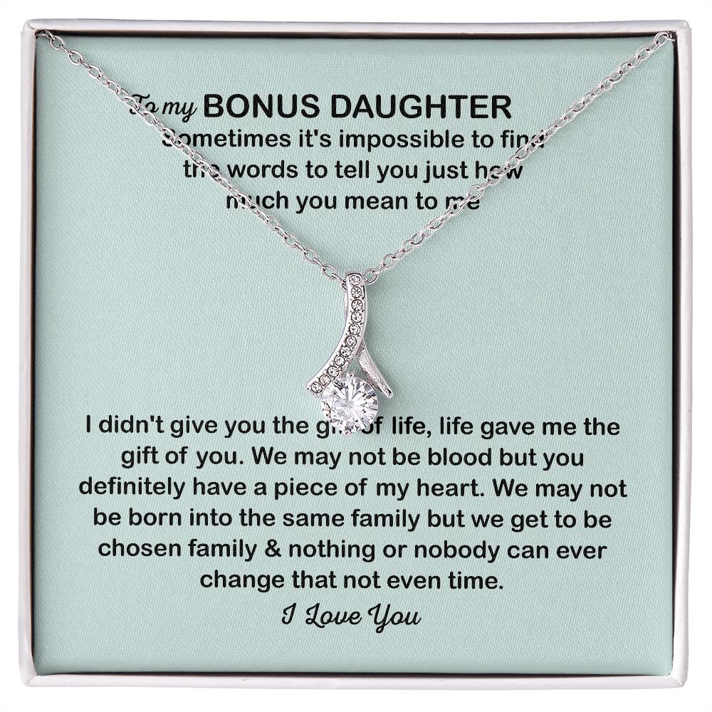 To My Bonus Daughter Necklace, Christmas Gifts For Bonus Daughter, Stocking Stuffers For Teenage Girls, Chosen Family, Stepdaughter Gift