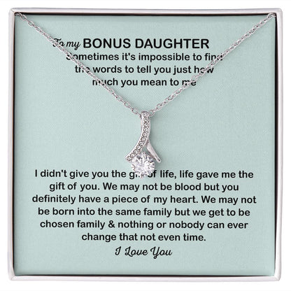 To My Bonus Daughter Necklace, Christmas Gifts For Bonus Daughter, Stocking Stuffers For Teenage Girls, Chosen Family, Stepdaughter Gift