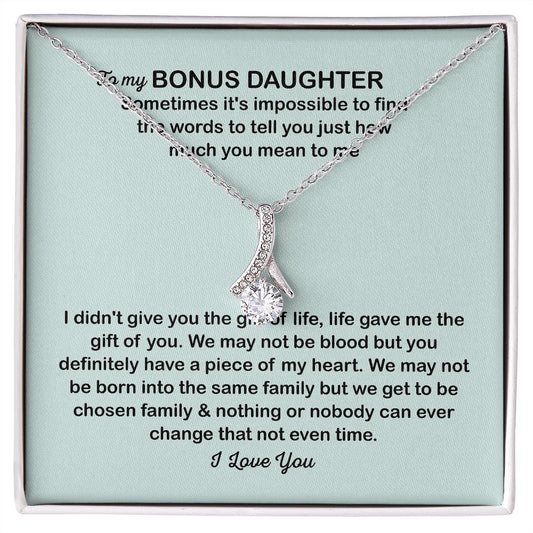 To My Bonus Daughter Necklace,  Stepdaughter Gift B09M2QTJ7S B09M2JNH8Z