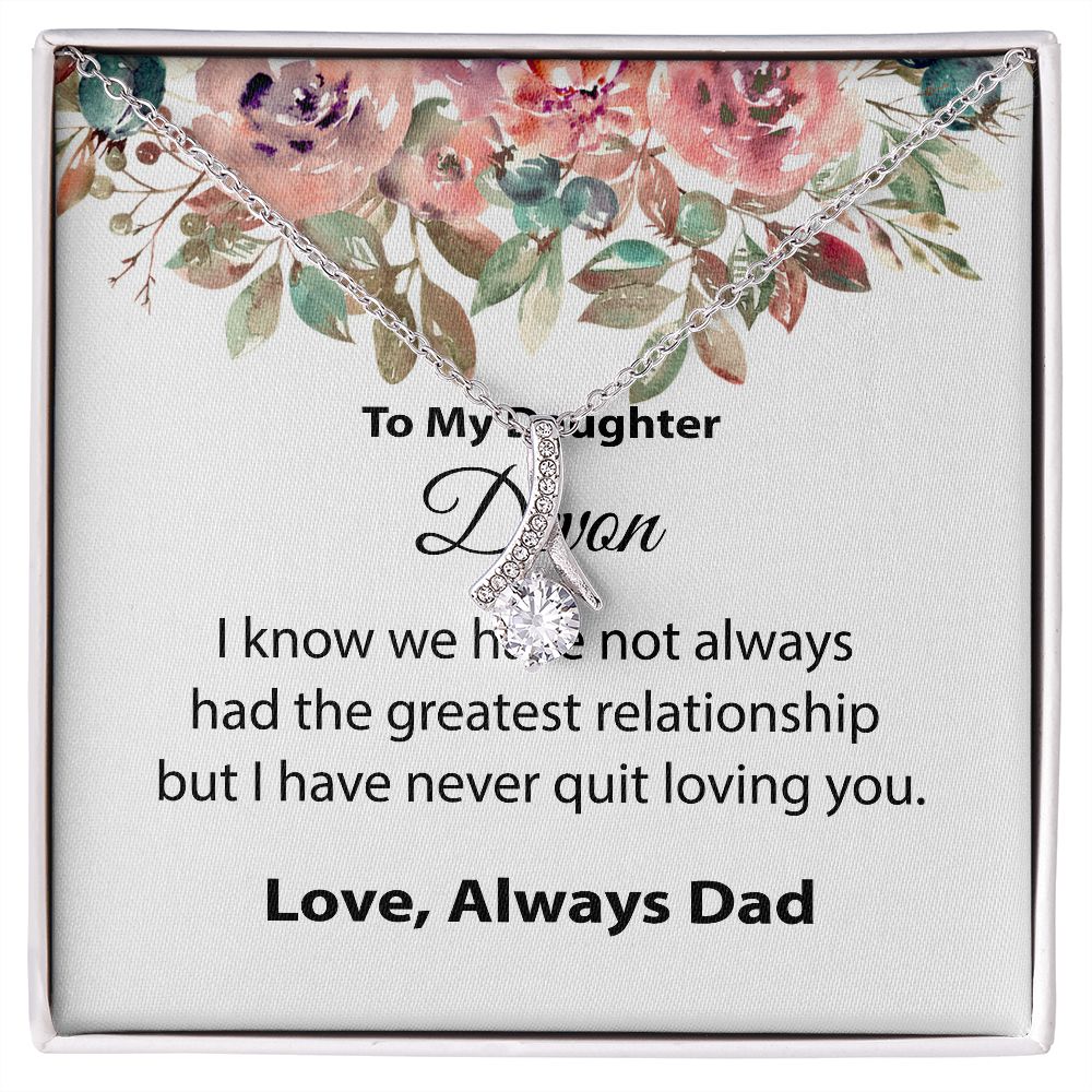 Bonus Daughter Gift, To my Bonus Daughter, Step daughter Gifts from Stepmom, Stepdaughter Gift, Bonus Daughter, Bonus Daughter Necklace JWSN110740 (Custom Devon))