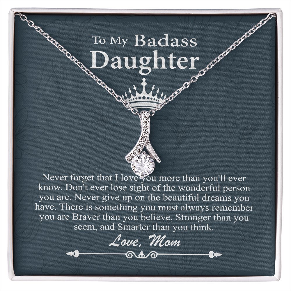 To My Badass Daughter Necklace From Mom, SNJW071206 B0BPDMP3TN