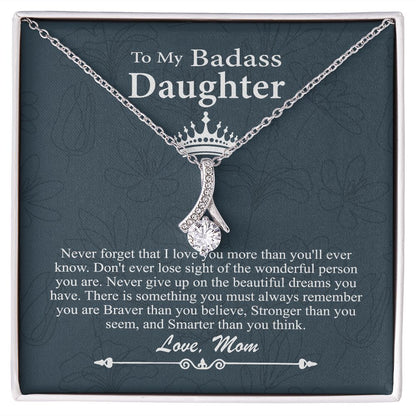 To My Badass Daughter Necklace From Mom, SNJW071206 B0BPDMP3TN