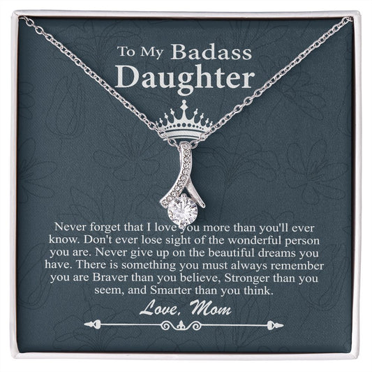 To My Badass Daughter Necklace From Mom, SNJW071206 B0BPDMP3TN
