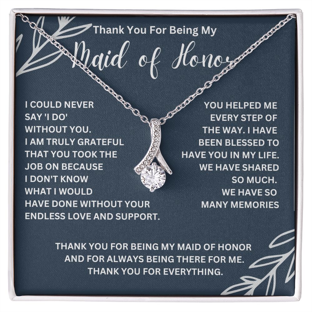 Engraved Maid of Honor Necklace - A Meaningful Gift for Your Best Friend - A Stunning Necklace for Your Maid of Honor
