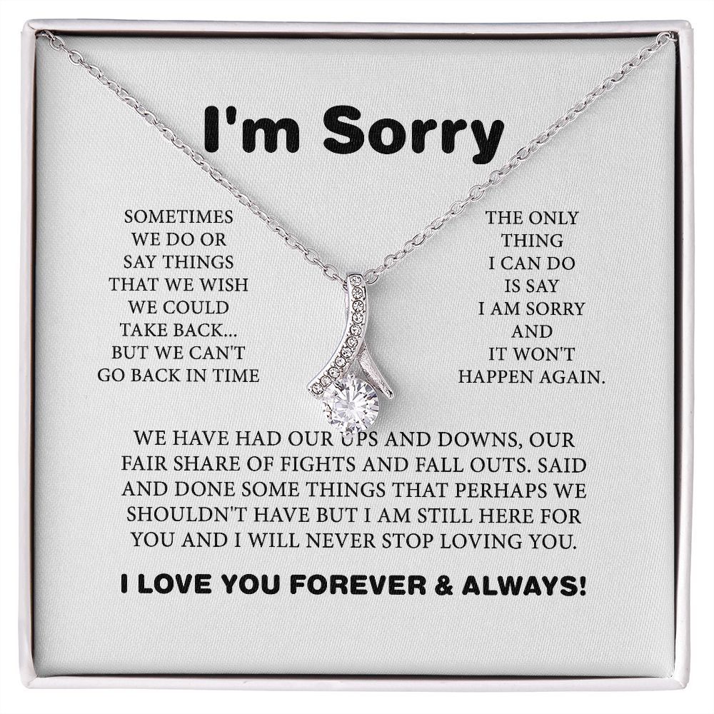 Apology Gift For Her, I Am Sorry Gift For Wife Or Girlfriend, Apology Necklace For Her, Jewelry For Wife, Sentimental Gift Card For Her JWSN110641