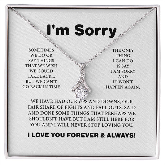 Apology Gift For Her, I Am Sorry Gift For Wife Or Girlfriend, Apology Necklace For Her, Jewelry For Wife, Sentimental Gift Card For Her JWSN110641
