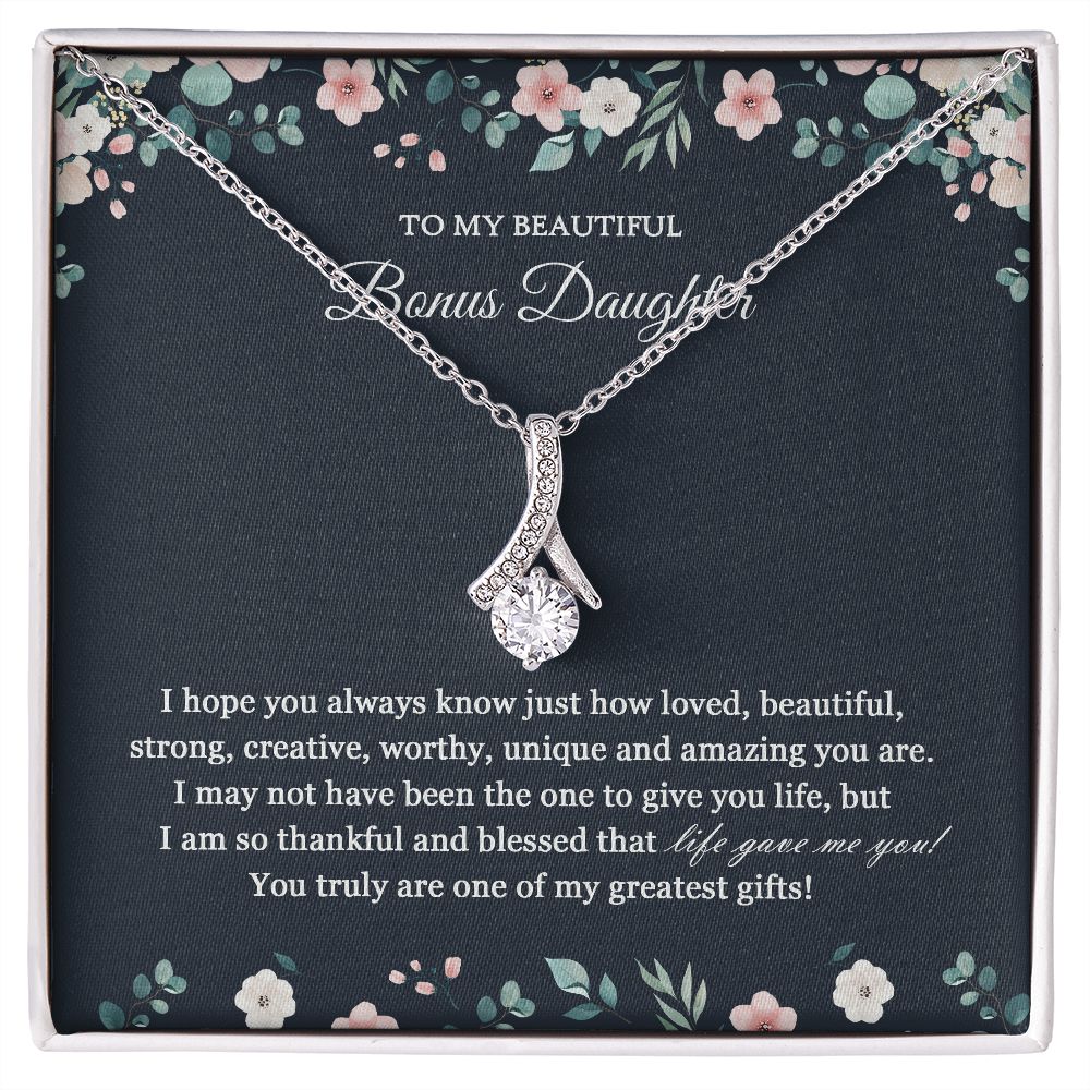 Bonus Daughter Gift, Birthday Gift to Bonus Daughter, Bonus Daughter Necklace JWSN110750