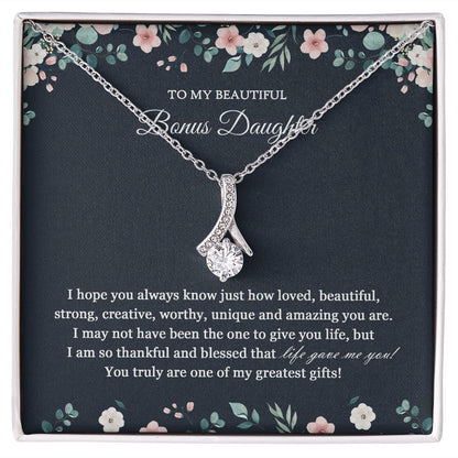 Bonus Daughter Gift, Birthday Gift to Bonus Daughter, Bonus Daughter Necklace JWSN110750