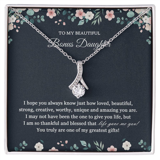 Bonus Daughter Gift, Birthday Gift to Bonus Daughter, Bonus Daughter Necklace JWSN110750 B0BLP89D29