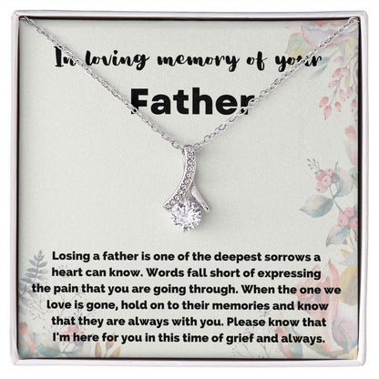 Personalized Loss of Dad Necklace - Memorial Sympathy Gift for Daughter or Son