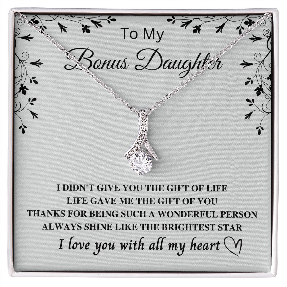 To My Bonus Daughter Gift -  Express Your Love and Gratitude ,Bonus Daughter Gift, Step daughter Gifts from Stepmom, Stepdaughter Gift, Bonus Daughter, Bonus Daughter Necklace SNJW23-010317