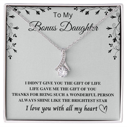 To My Bonus Daughter Gift -  Express Your Love and Gratitude ,Bonus Daughter Gift, Step daughter Gifts from Stepmom, Stepdaughter Gift, Bonus Daughter, Bonus Daughter Necklace SNJW23-010317