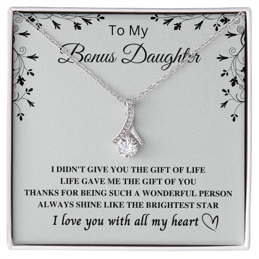 To My Bonus Daughter Gift -  Express Your Love and Gratitude ,Bonus Daughter Gift, Step daughter Gifts from Stepmom, Stepdaughter Gift, Bonus Daughter, Bonus Daughter Necklace SNJW23-010317