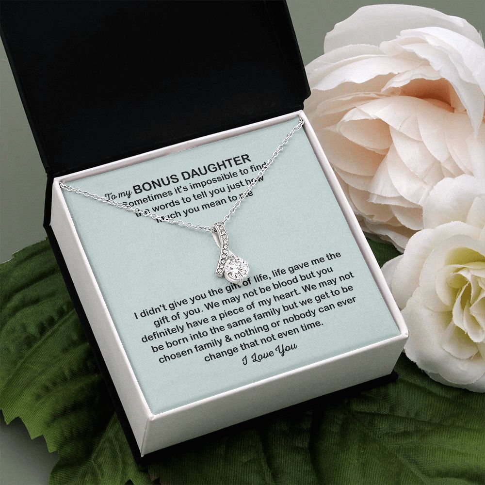 To My Bonus Daughter Necklace, Christmas Gifts For Bonus Daughter, Stocking Stuffers For Teenage Girls, Chosen Family, Stepdaughter Gift