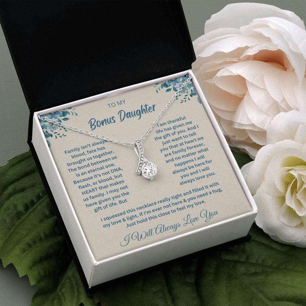 Gifts for Bonus Daughters: Celebrate Your Special Bond with a Beautiful Necklace, Bonus Daughter Gift, To my Bonus Daughter,Step daughter Gifts from Stepmom SNJW23-010313