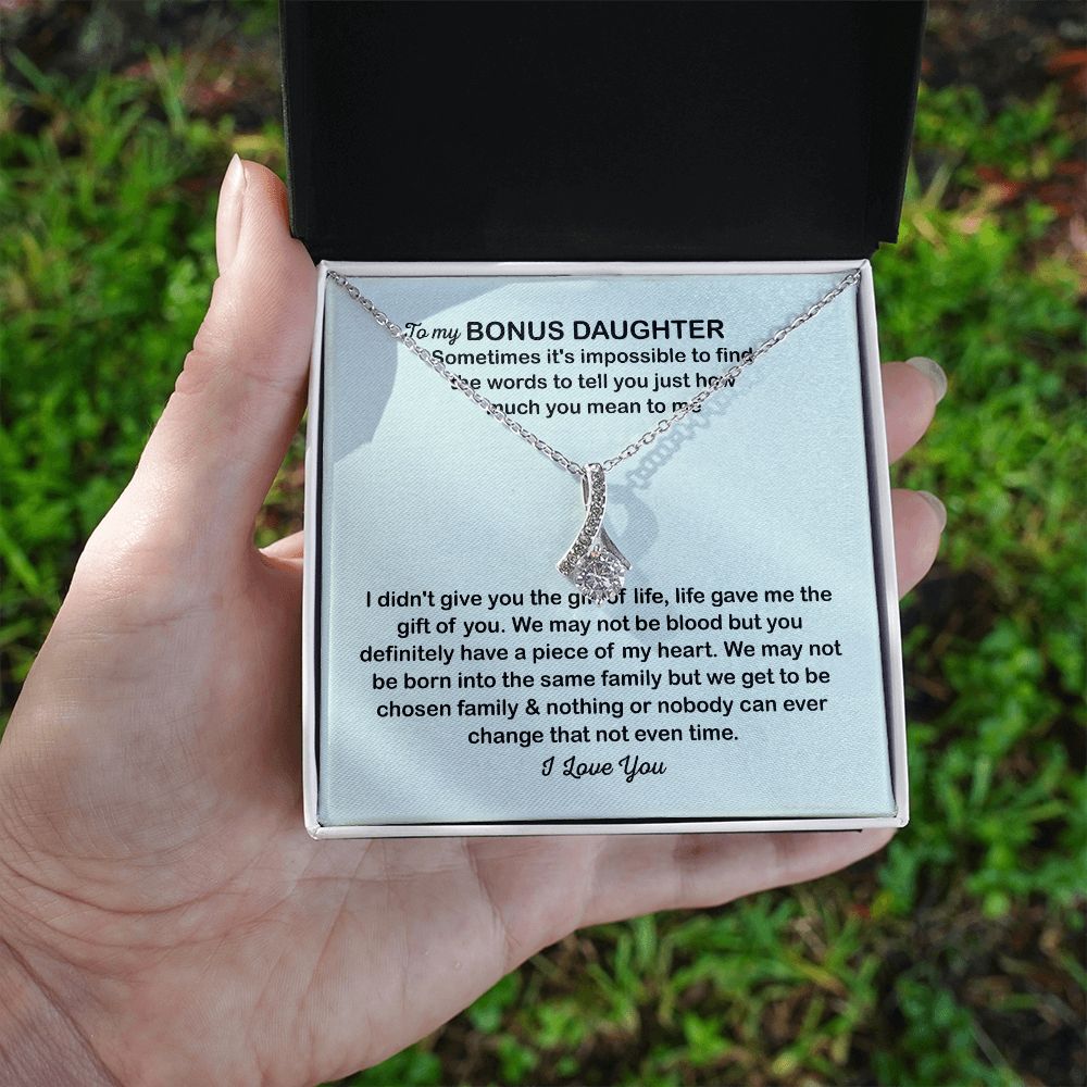 To My Bonus Daughter Necklace, Christmas Gifts For Bonus Daughter, Stocking Stuffers For Teenage Girls, Chosen Family, Stepdaughter Gift