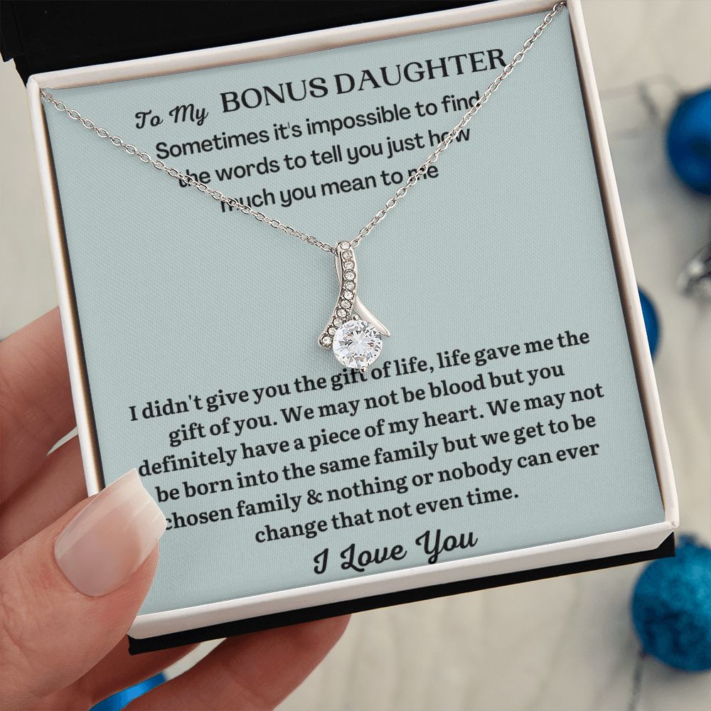 Bonus Daughter Gifts - Make Your Bonus Daughter Feel Special with a Personalized Necklace Gift SNJW23-010319