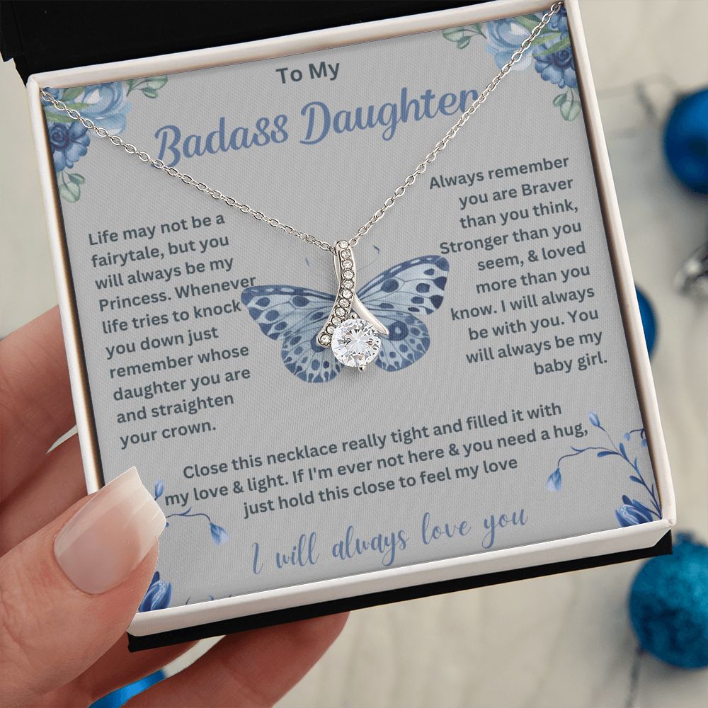 My Badass Daughter Necklace - Stylish Jewelry for Strong Women, Badass Daughter Gift, Badass Daughter Jewelry, Badass Daughter Necklace, Daughter Gift From Mom or Dad SNJW23-230217