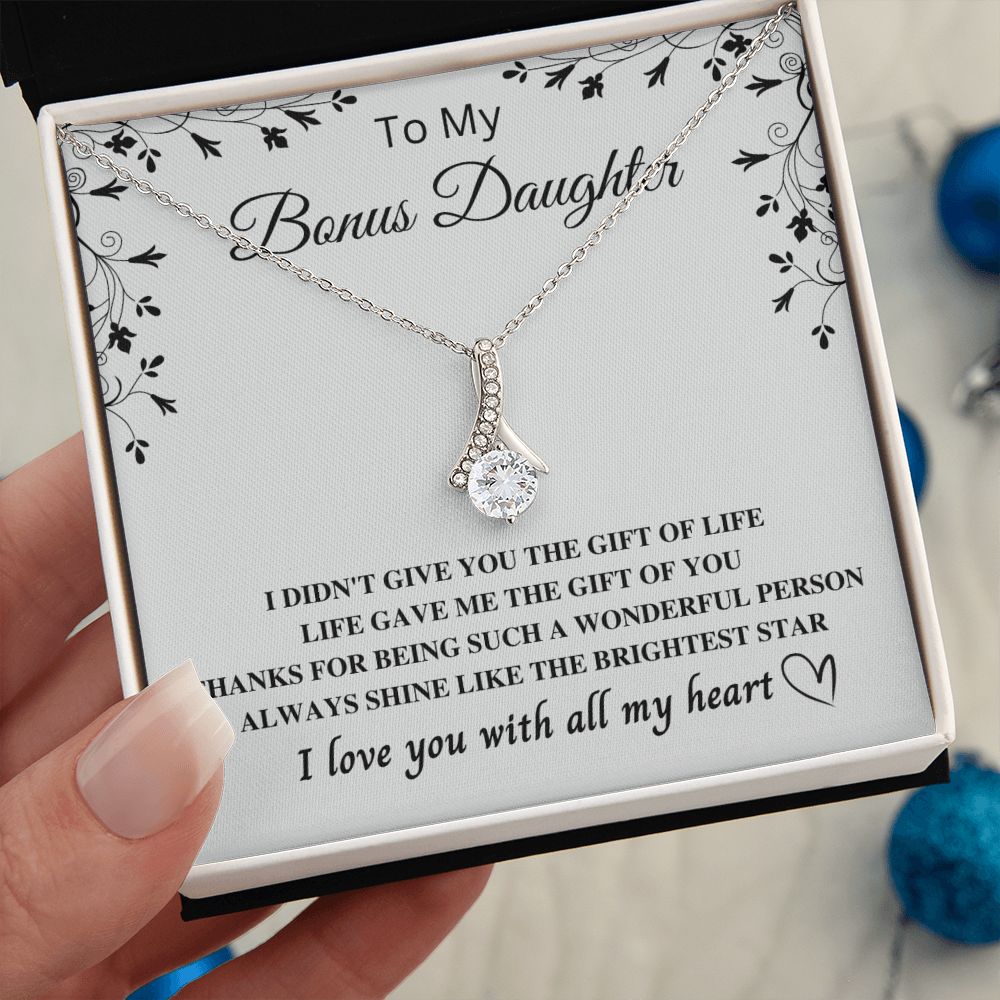 To My Bonus Daughter Gift -  Express Your Love and Gratitude ,Bonus Daughter Gift, Step daughter Gifts from Stepmom, Stepdaughter Gift, Bonus Daughter, Bonus Daughter Necklace SNJW23-010317