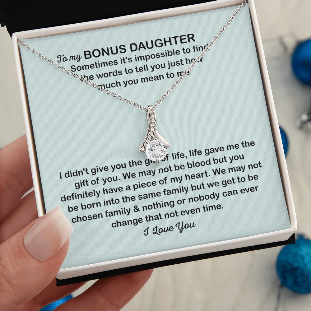 To My Bonus Daughter Necklace, Christmas Gifts For Bonus Daughter, Stocking Stuffers For Teenage Girls, Chosen Family, Stepdaughter Gift