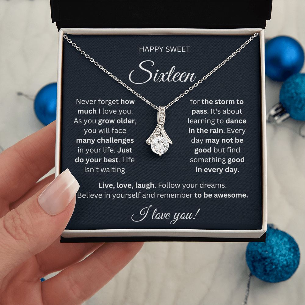 Sweet 16 Necklace - Celebrate Her Milestone Birthday with a Beautiful Gift, 16th Birthday Gift For Her, 16th Birthday Gift 210201