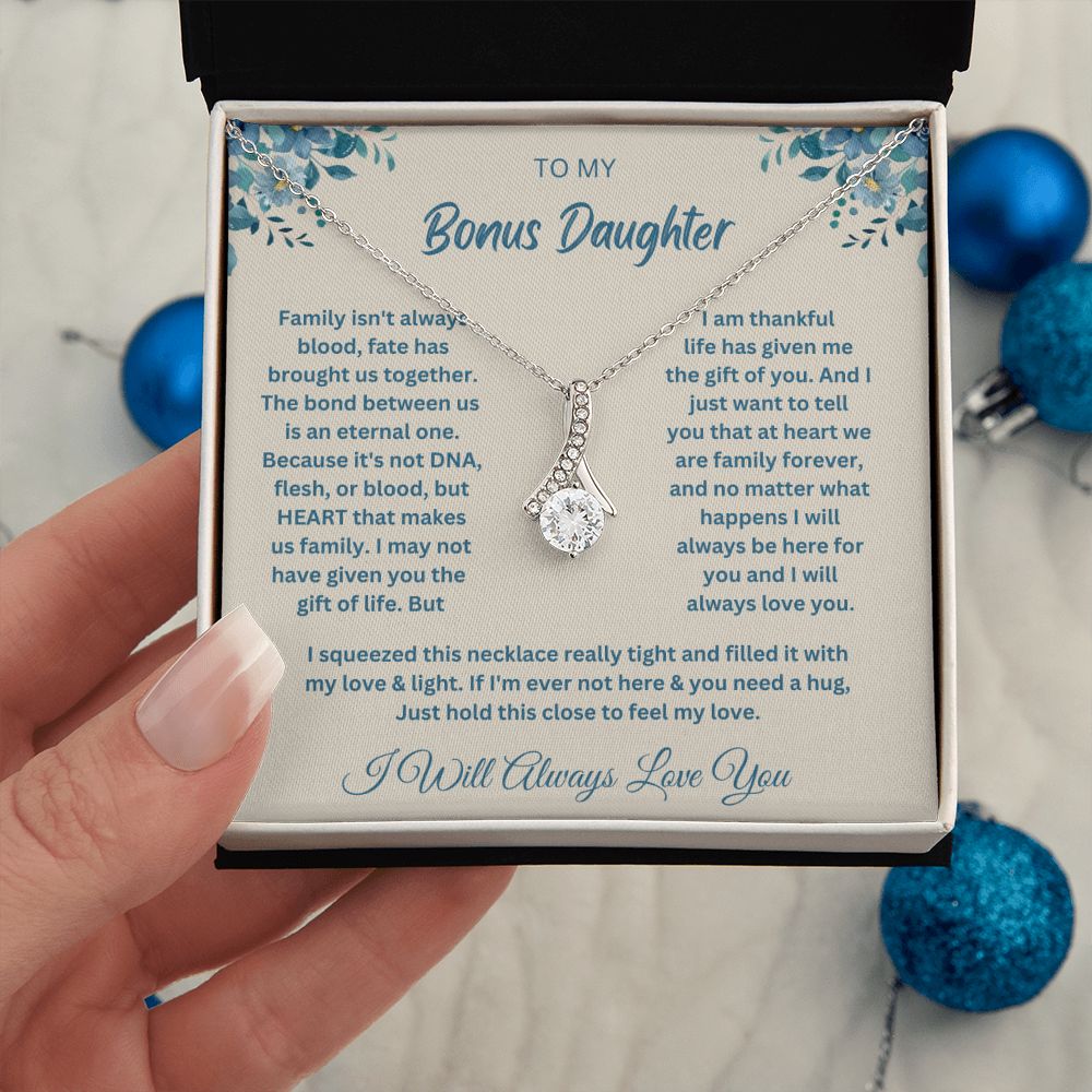 Gifts for Bonus Daughters: Celebrate Your Special Bond with a Beautiful Necklace, Bonus Daughter Gift, To my Bonus Daughter,Step daughter Gifts from Stepmom SNJW23-010313