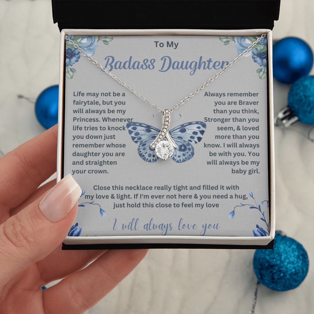 My Badass Daughter Necklace - Stylish Jewelry for Strong Women, Badass Daughter Gift, Badass Daughter Jewelry, Badass Daughter Necklace, Daughter Gift From Mom or Dad SNJW23-230217