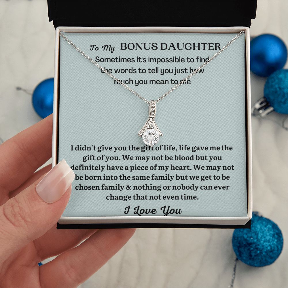 Bonus Daughter Gifts - Make Your Bonus Daughter Feel Special with a Personalized Necklace Gift SNJW23-010319
