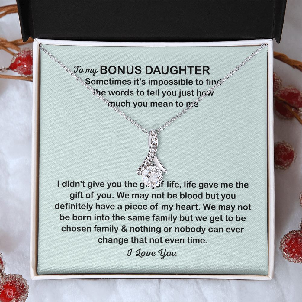 To My Bonus Daughter Necklace, Christmas Gifts For Bonus Daughter, Stocking Stuffers For Teenage Girls, Chosen Family, Stepdaughter Gift